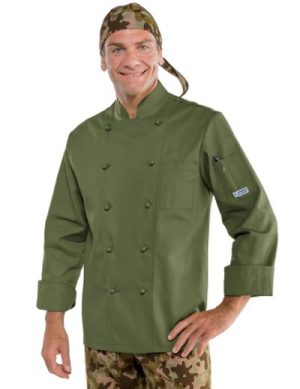 giacca cuoco verde militare